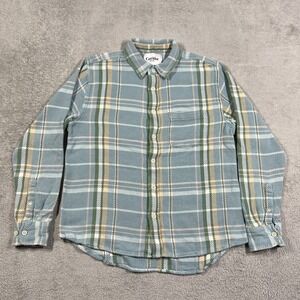 Corridor NYC Shirt Mens Small Blue Acid Plaid Button Up Long Sleeve Casual Woven